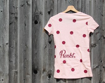 Damen T-Shirt "Punkt" (aus organischer Baumwolle) - rosa