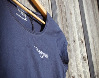 Damen T-Shirt "Teufelsweib" - Bio-Baumwolle & Fairtrade, Slim fit mit Stick