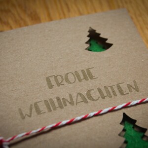 Weihnachtskarte aus Kraftpapier mit Filz Oh Tannenbaum image 3