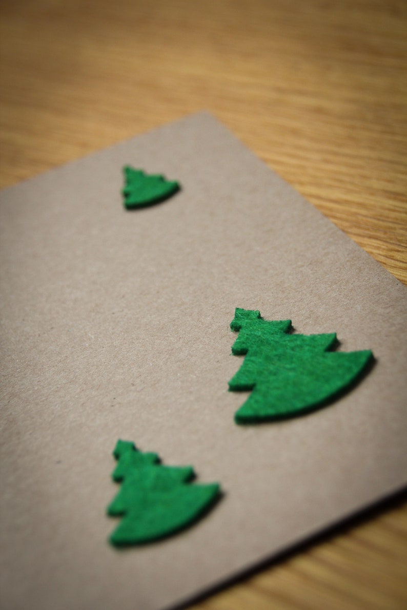 Weihnachtskarte aus Kraftpapier mit Filz Oh Tannenbaum image 7