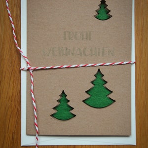 Weihnachtskarte aus Kraftpapier mit Filz Oh Tannenbaum image 2