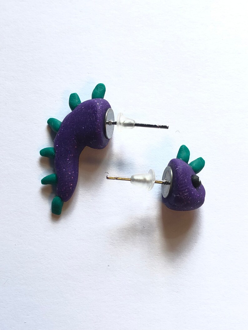 Handmade Polymer Clay Dinosaur Earrings / Studs Etsy