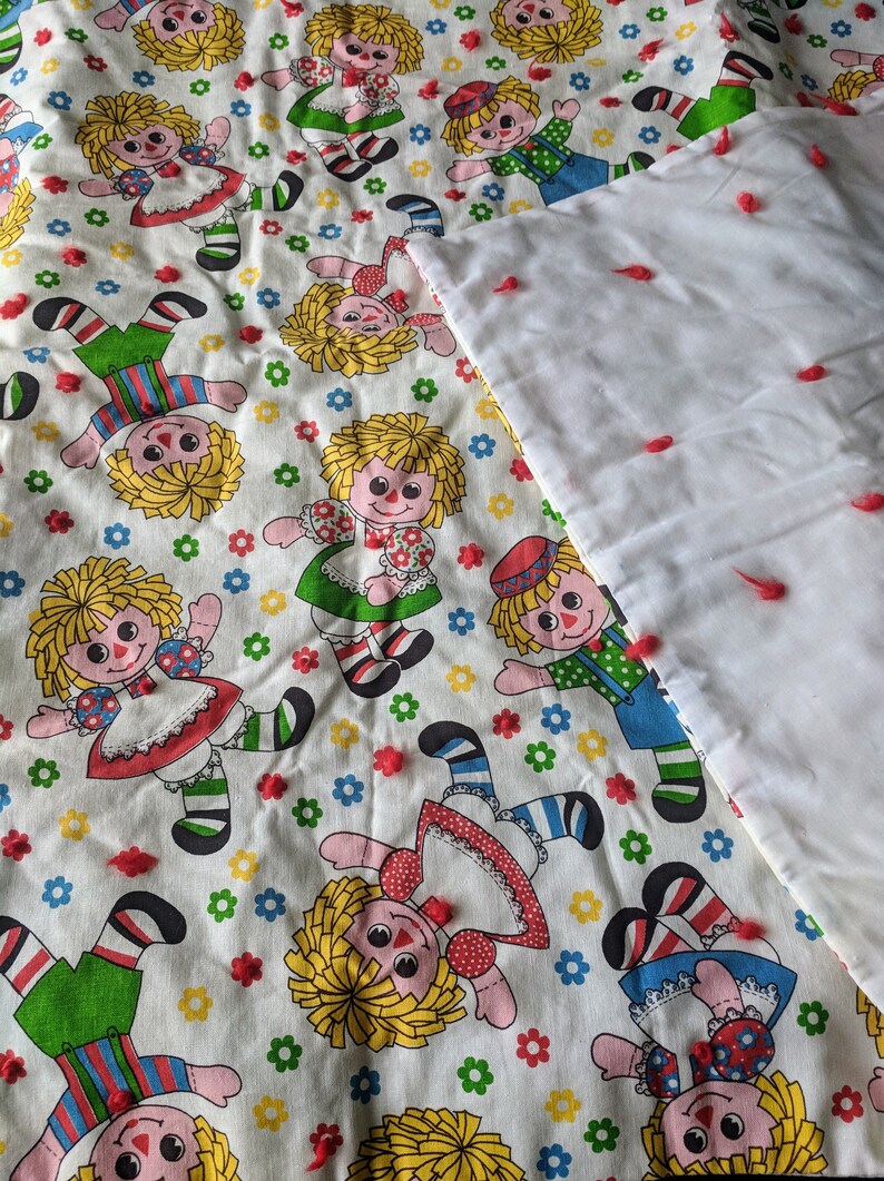 VINTAGE Raggedy Ann and Andy Quilt Blanket Wall hanging Etsy