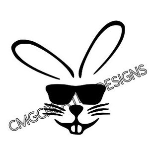 easter bunny face with glasses digital file only svg svg svg
