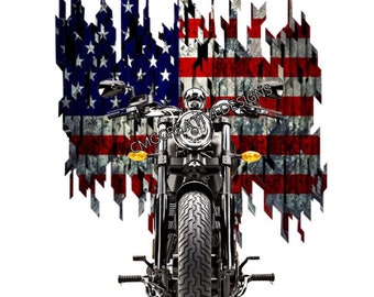 american flag with motorcycle instant download for sublimation or waterslide make it your own no words