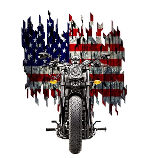 American Flag With Motorcycle Instant Download for Sublimation Etsy