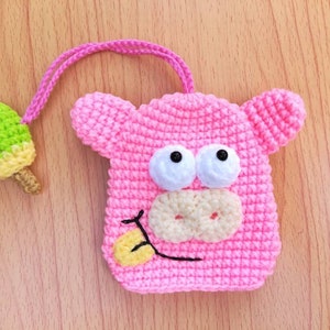 Gehäkelter Schlüsselanhänger Schwein Schlüsselabdeckung Puppe Schlüsselanhänger Amigurumi Schlüsselanhänger Stofftier handgemacht kawaii Geschenk für ihn für ihren Geburtstag neues Jahr bemycrafts