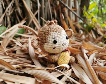 Animal monkey doll crochet keychain amigurumi toy handmade soft toy stuff gifts for him for her birthday