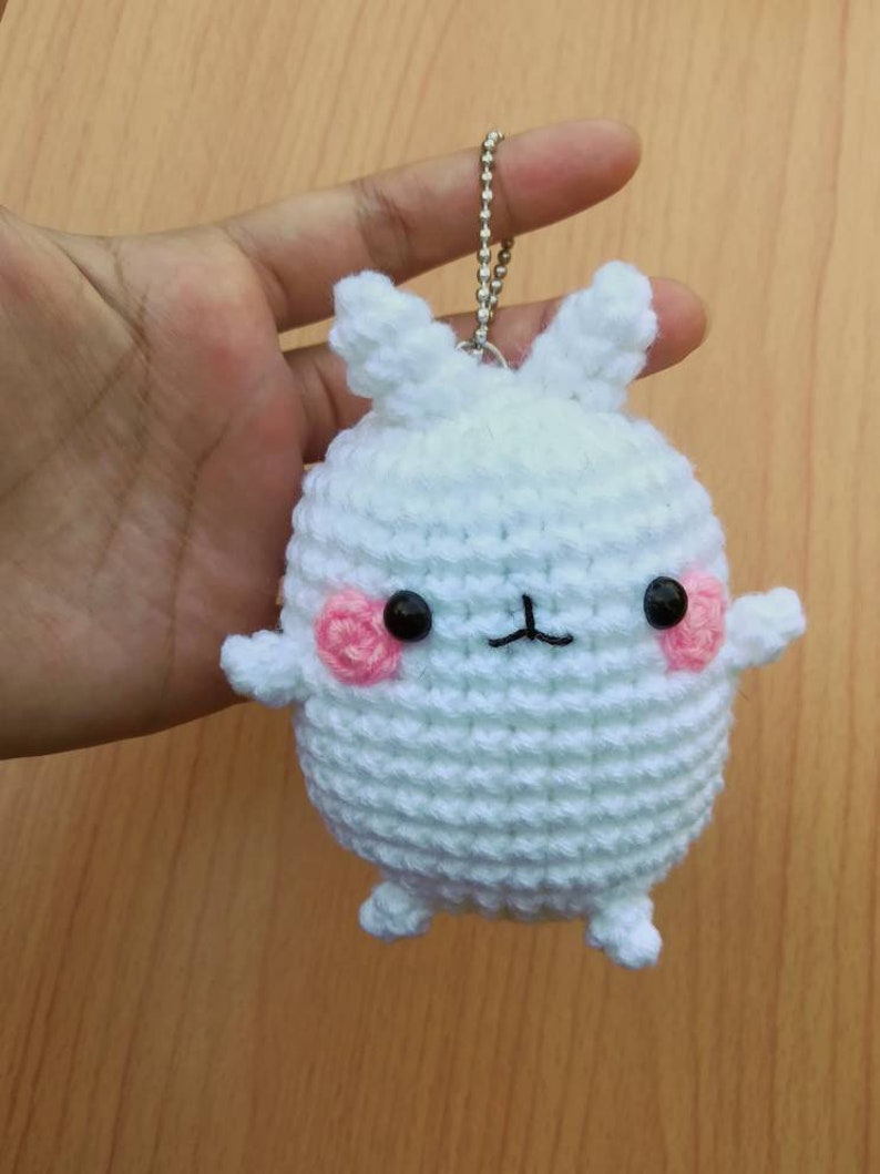 Rabbit crochet Keychain Amigurumi Molang Doll keyring Etsy