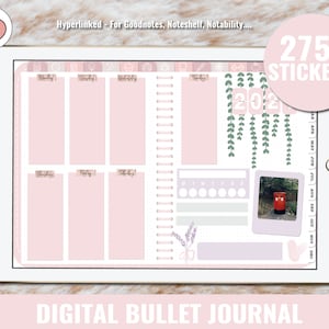 Customizable DIGITAL PLANNER: Digital Bullet Journal for Goodnotes | Undated Dot Grid Bullet Journal with digital planner Stickers