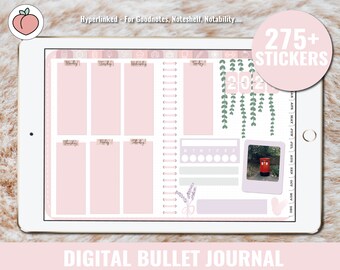 Customizable DIGITAL PLANNER: Digital Bullet Journal for Goodnotes | Undated Dot Grid Bullet Journal with digital planner Stickers