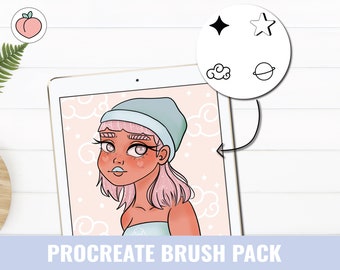 PROCREATE BRUSHES | 14 procreate stamps  | star doodles brushset | procreate sparkle glitter brush