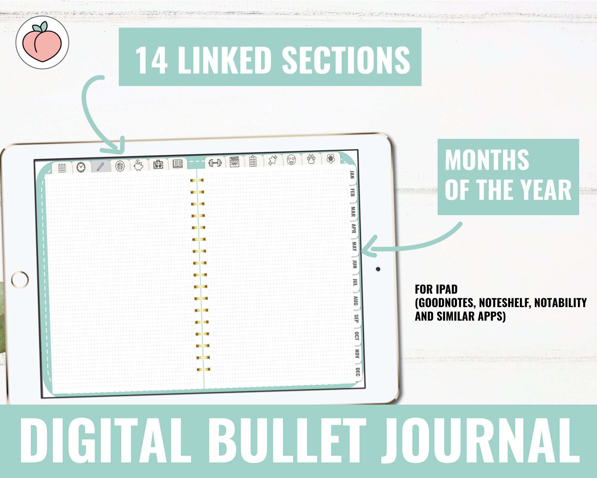 DIGITAL BULLET JOURNAL Bullet Journal Goodnotes for iPad Goodnotes ...