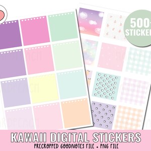 KAWAII DIGITAL STICKERS | Kawaii stickers | digital planner stickers for Goodnotes, Noteshelf... | Precropped Goodnotes file + png file image 5