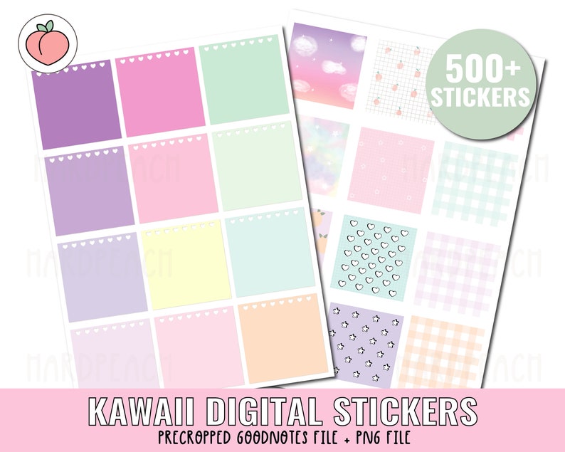 KAWAII DIGITAL STICKERS | Kawaii stickers | digital planner stickers for Goodnotes, Noteshelf... | Precropped Goodnotes file + png file image 5