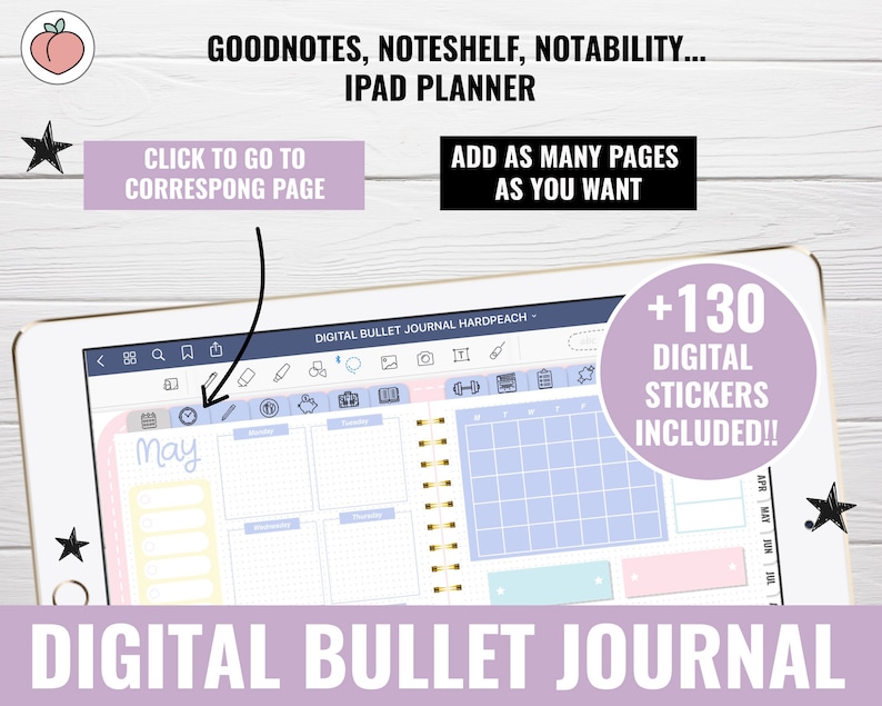 DIGITAL BULLET JOURNAL | Bullet Journal Goodnotes for iPad | Digital ...