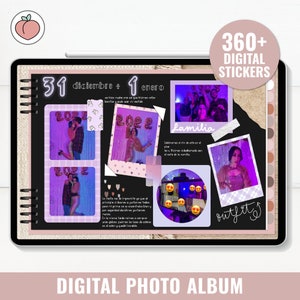 DIGITAL PHOTO ALBUM + digital stickers | Goodnotes Notability Samsung Notes Noteshelf - iPad Android Template, Digital Scrapbook Album