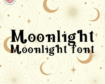 Moonlight font Halloween font, moon font, word font, Goodnotes font, Procreate font...