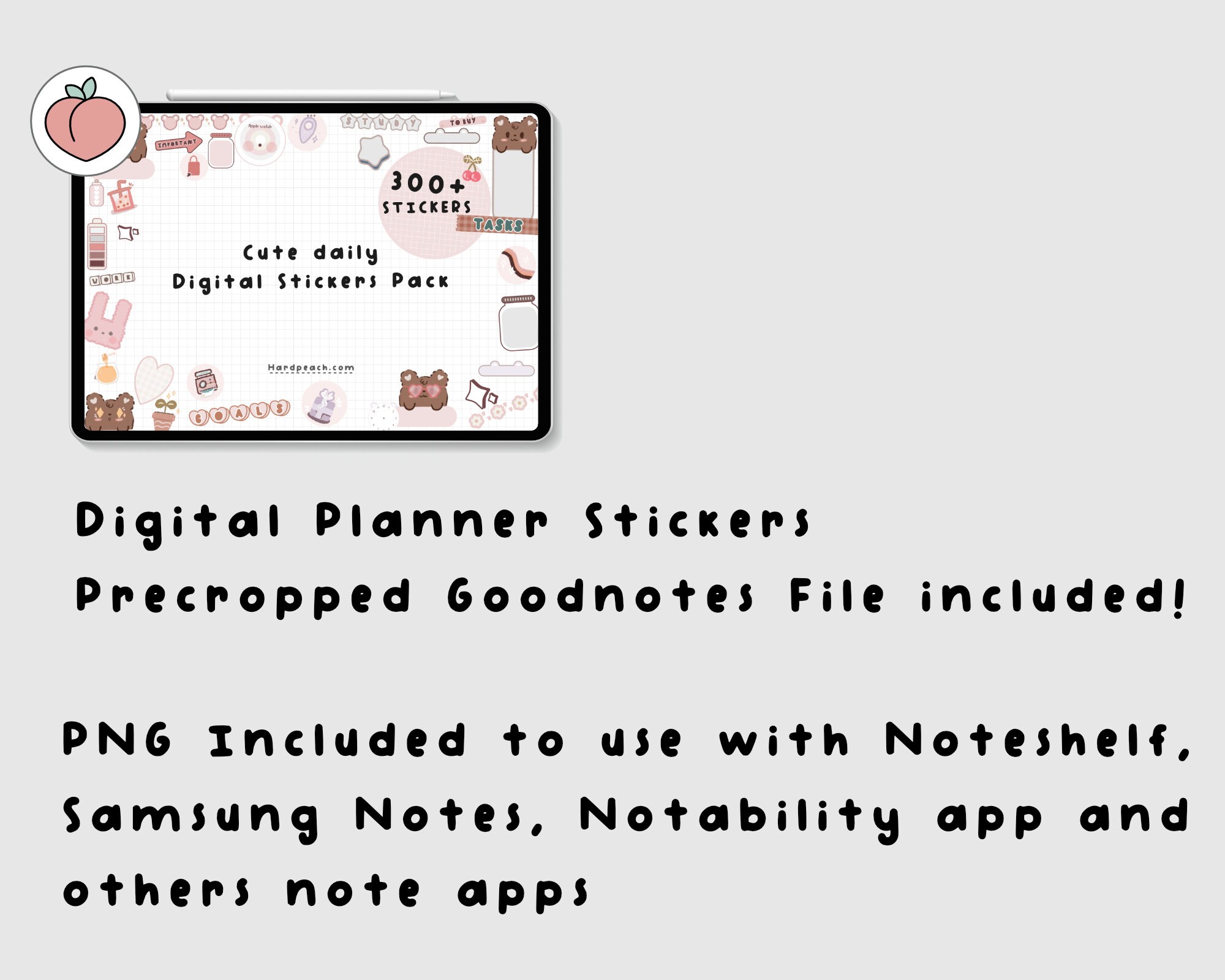 Cute Daily Digital Stickers Goodnotes Stickers Student Etsy
