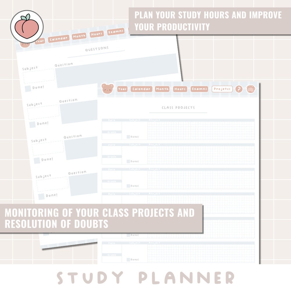 STUDENT DIGITAL PLANNER Study Planner Goodnotes Planner Samsung Notes