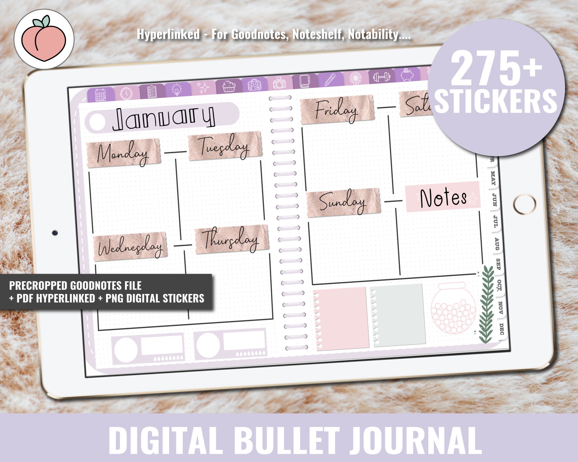 Customizable DIGITAL PLANNER: Digital Bullet Journal for Goodnotes ...