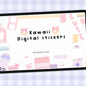KAWAII digital planner stickers | Goodnotes, Samsung Notes, Penly, Collanote and more | Individual PNG + Goodnotes file included - stickers