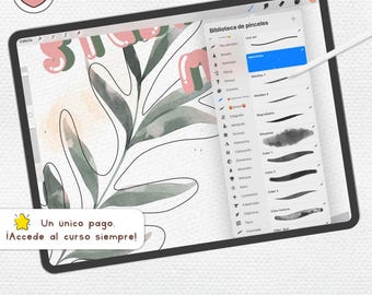 DIGITAL WATERCOLOR IN PROCREATE: A complete step-by-step course with watercolor brushes and resources. Procreate for beginners to advanced users.
