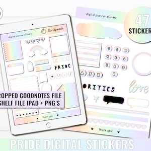 PRIDE DAY Adesivi digitali / Adesivi digitali per Goodnotes, Noteshelf, scheda Galaxy... / Día del orgullo LGTBI+ / Pianificatore digitale
