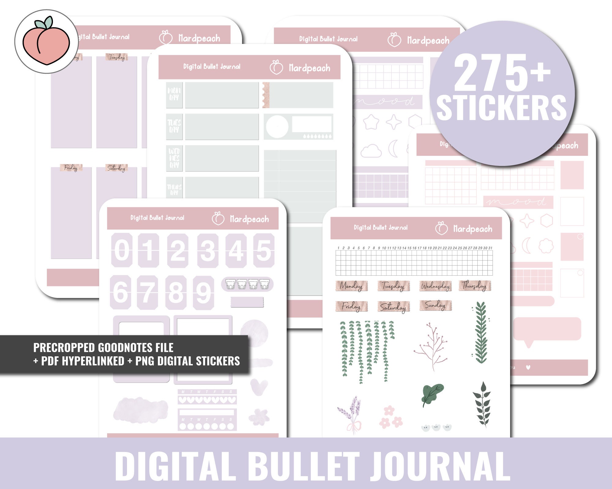 Customizable DIGITAL PLANNER: Digital Bullet Journal for Goodnotes ...