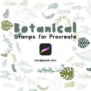 88 Procreate Botanical Stamps | Procreate Leaves | Stamps for Procreate | Procreate Brushes
