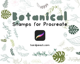 88 Procreate Botanical Stamps | Procreate Leaves | Stamps for Procreate | Procreate Brushes