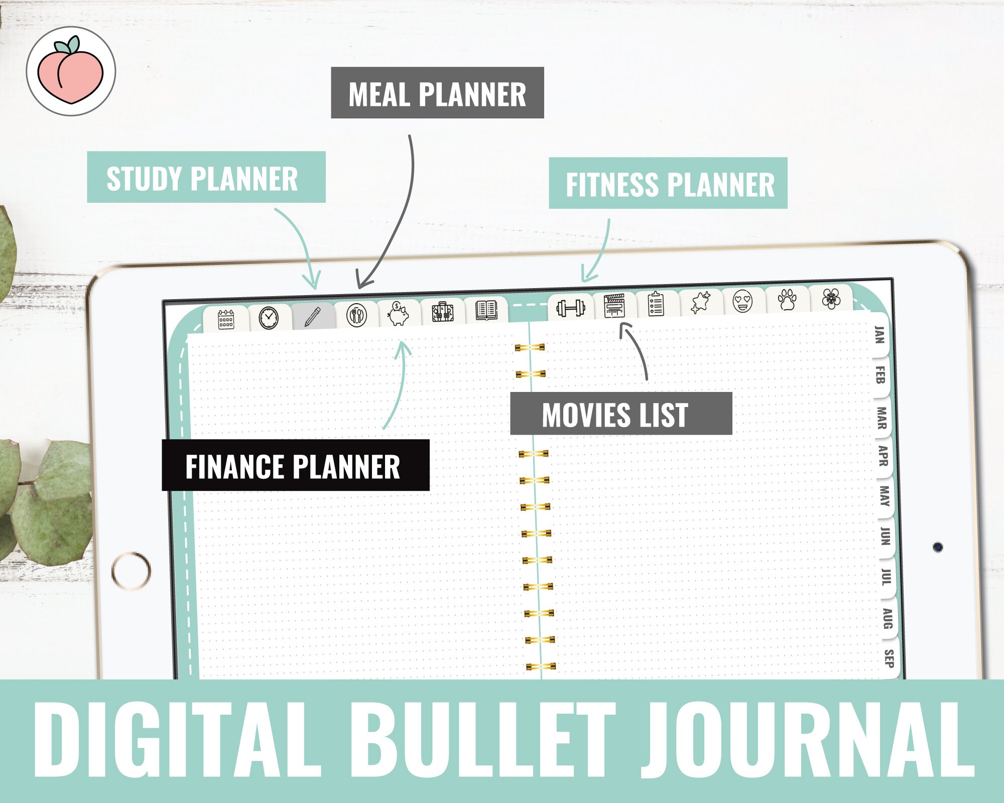 DIGITAL BULLET JOURNAL Bullet Journal Goodnotes for iPad Goodnotes ...
