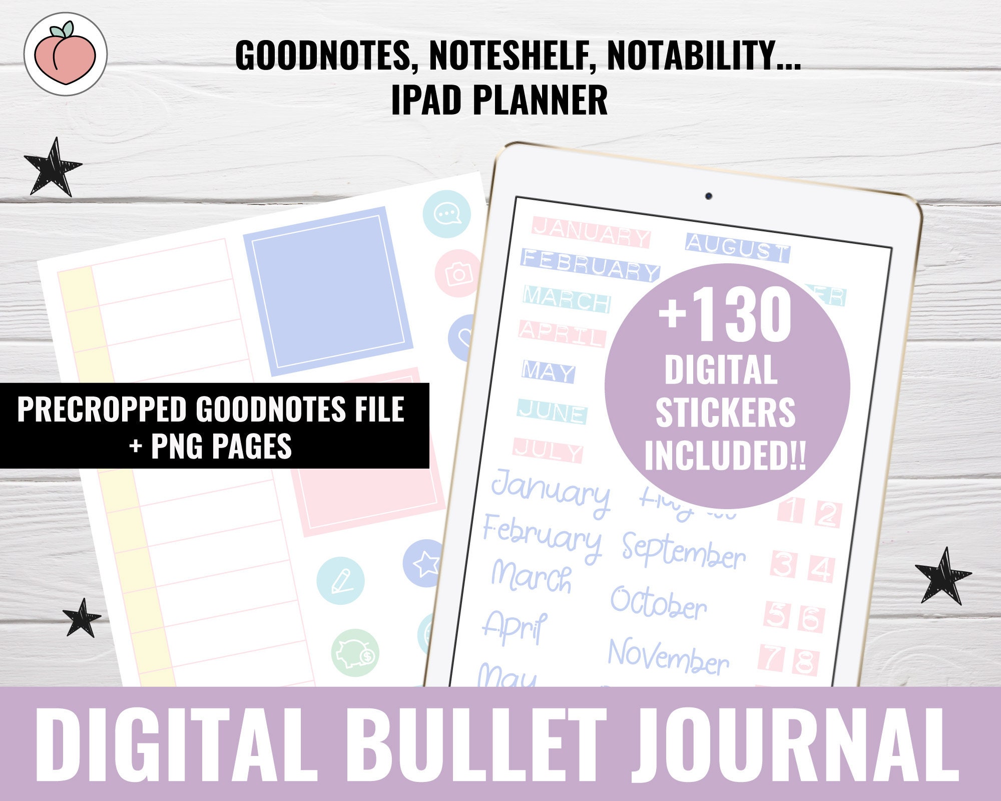 DIGITAL BULLET JOURNAL | Bullet Journal Goodnotes for iPad | Digital ...