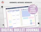 DIGITAL BULLET JOURNAL | Bullet Journal Goodnotes for iPad | digital planner stickers included: precropped goodnotes file + png