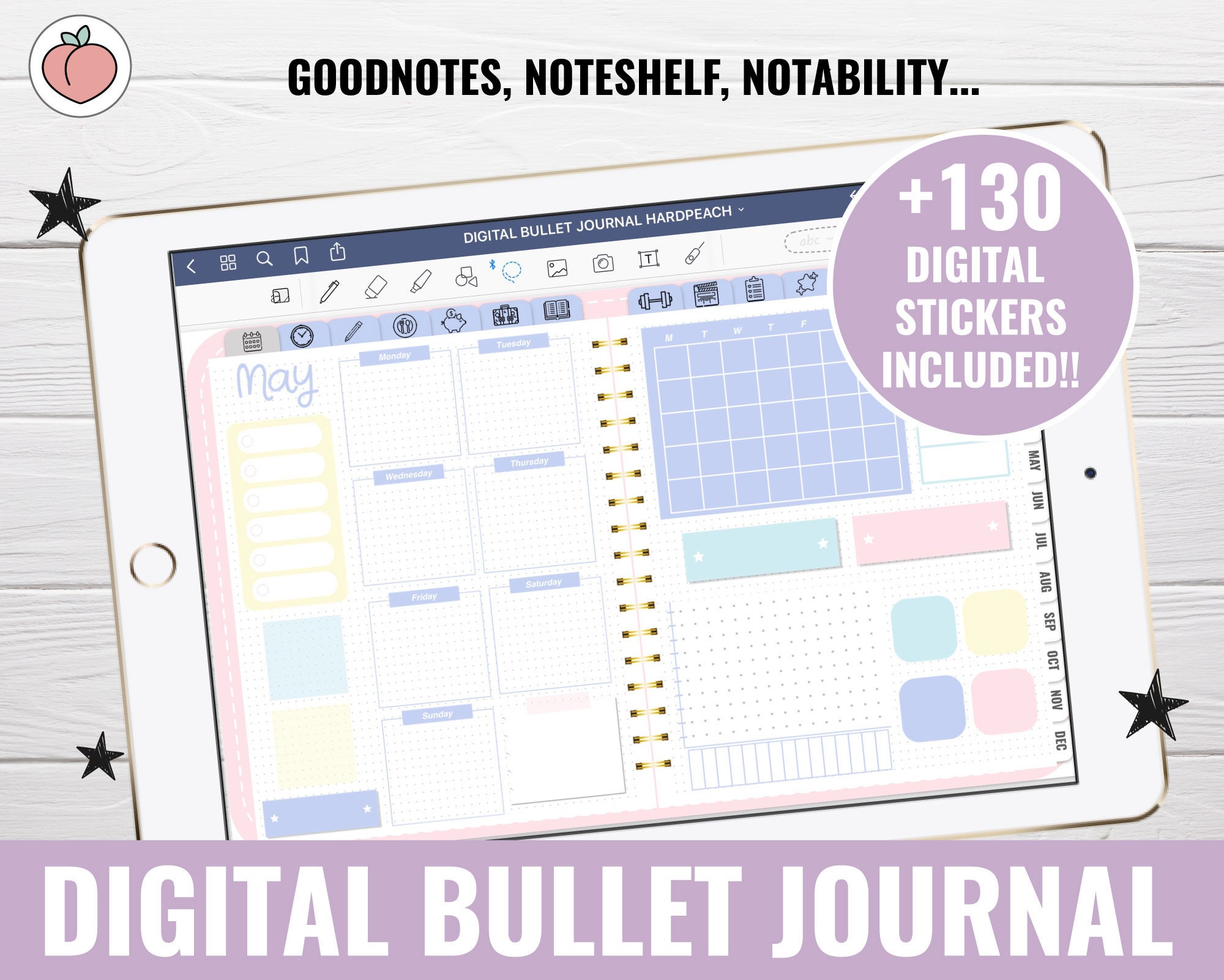DIGITAL BULLET JOURNAL Bullet Journal Goodnotes for iPad digital ...