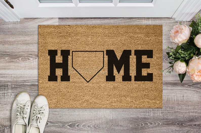 Home Plate Baseball Softball Doormat Outdoor Rug Welcome Mat Front Door Entryway Personalized Doormat