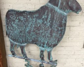 Antique 30 x30 Copper RAM Weathervane w Directionals American Great Patina Sheep