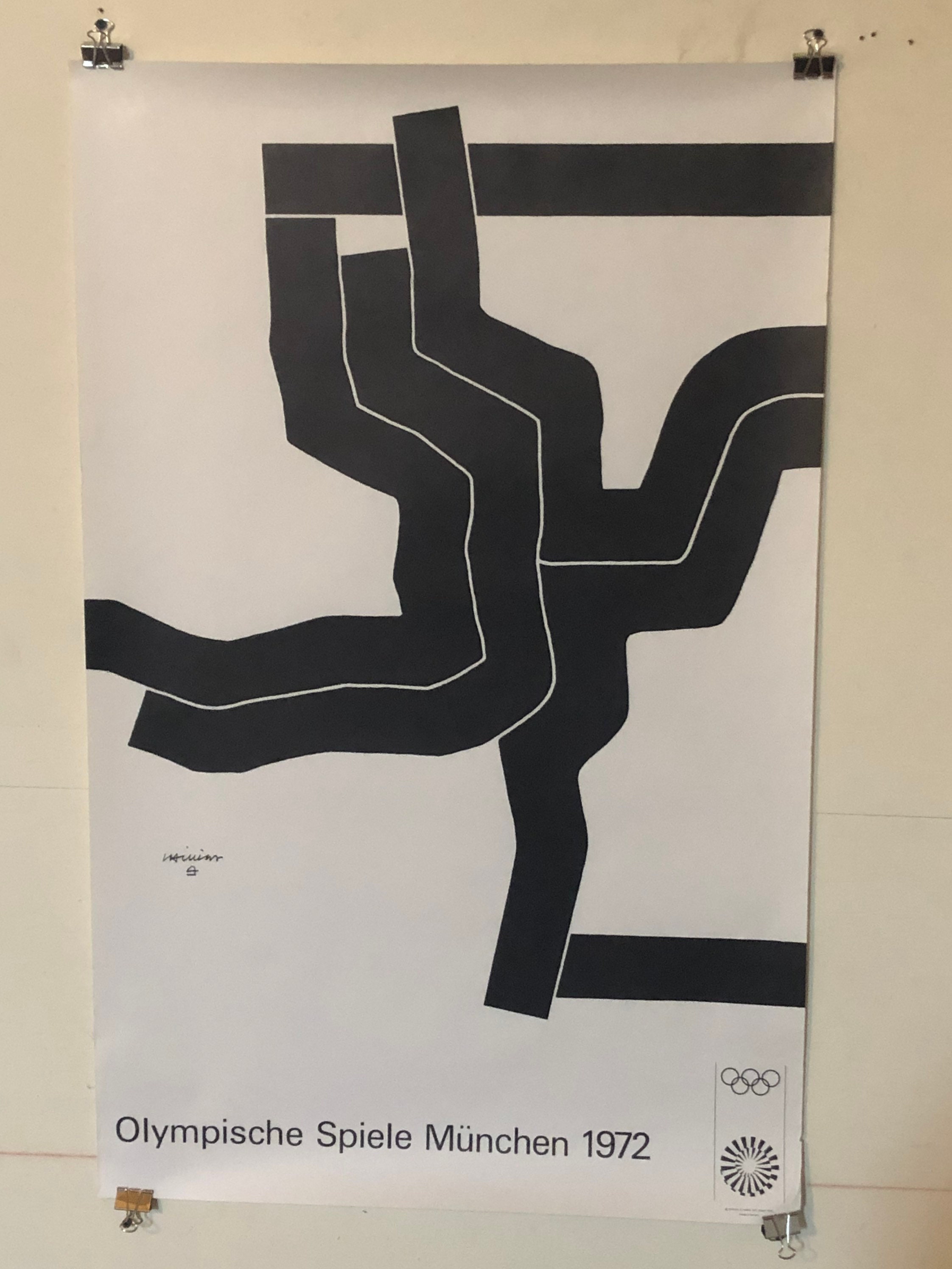 Eduardo Chillida 1972 Munich Olympic Poster ORIGINAL 25”x 40