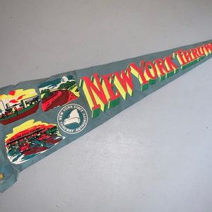 New York State Thruway Vintage Souvenir Pennant - 25.5” x 7.5” Albany