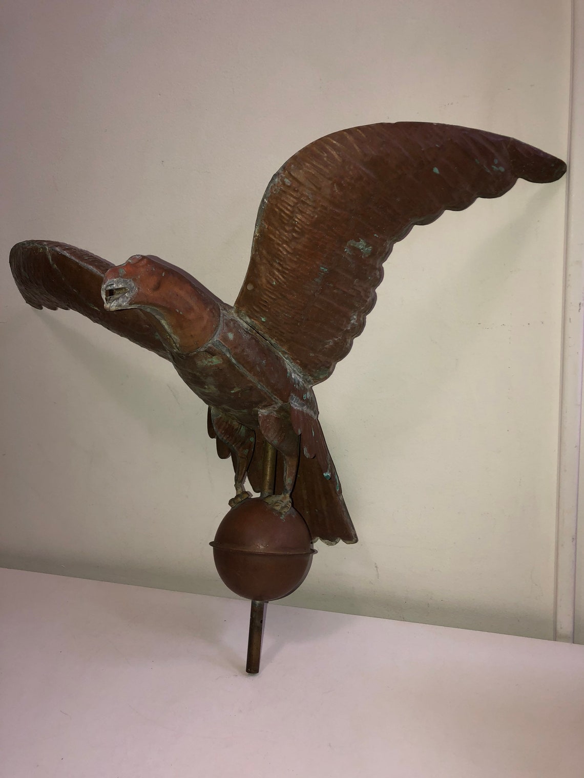 Antique Copper EAGLE Weathervane Topper & Globe 24 Wing Etsy