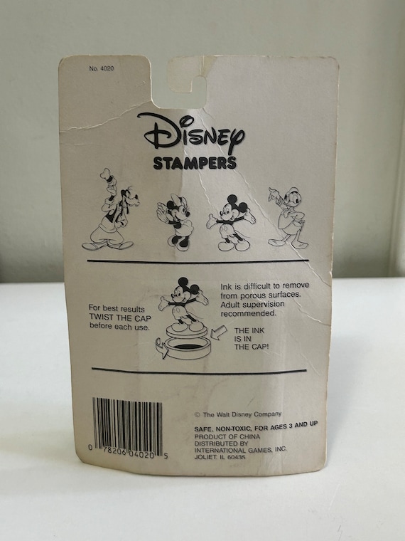 NOS 1980s Disney Stampers by Stampos; Vintage Ink Stamps; Mickey