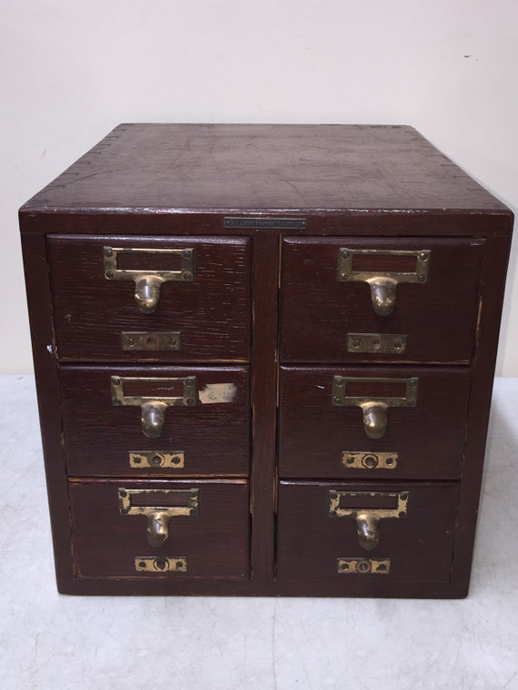 Library Bureau Sole Maker Antique Oak 6 Drawer 3x2 Library Etsy