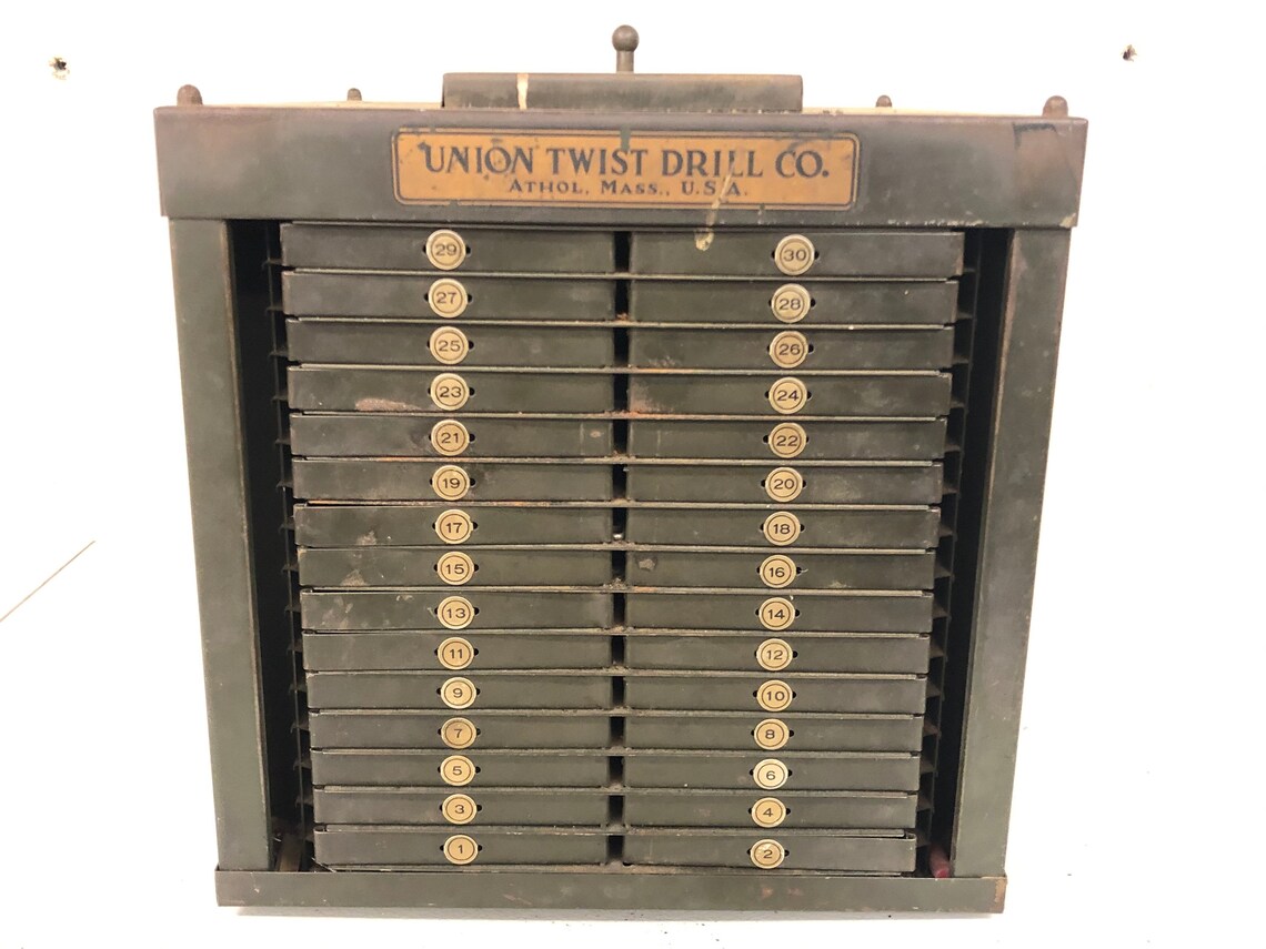 Union Twist Drill Bit Antique Store Display Storage Etsy