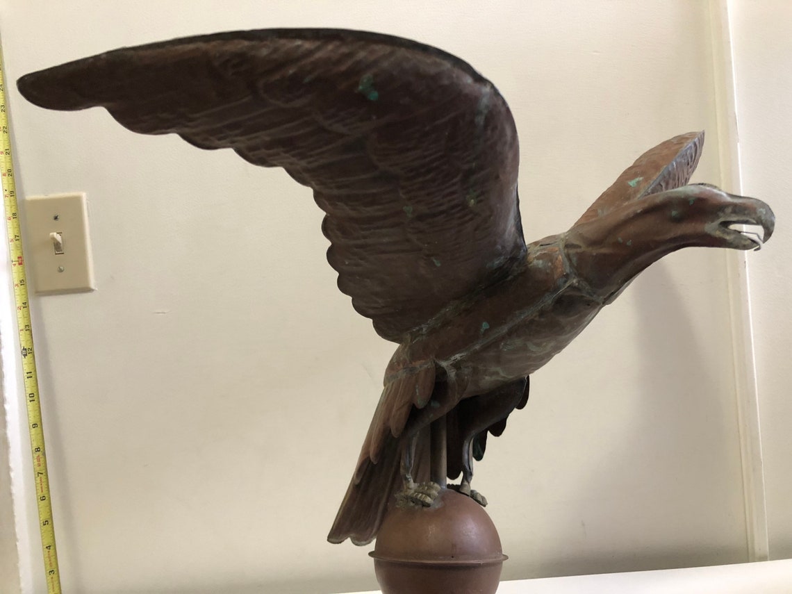 Antique Copper EAGLE Weathervane Topper & Globe 24 Wing Etsy