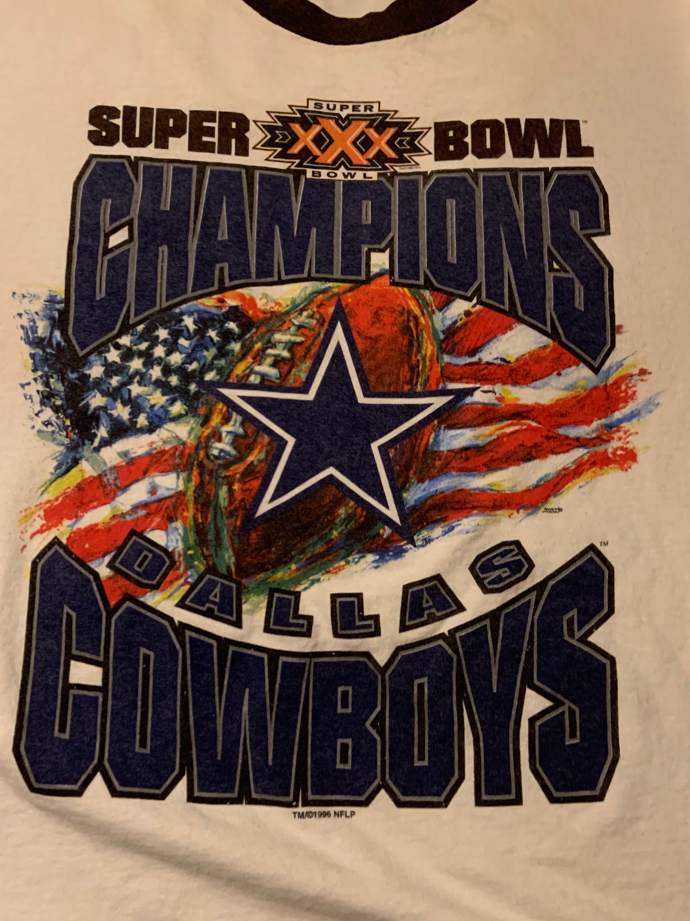 Dallas Cowboys 1996 Super Bowl XXX Champions T Shirt, Size XL