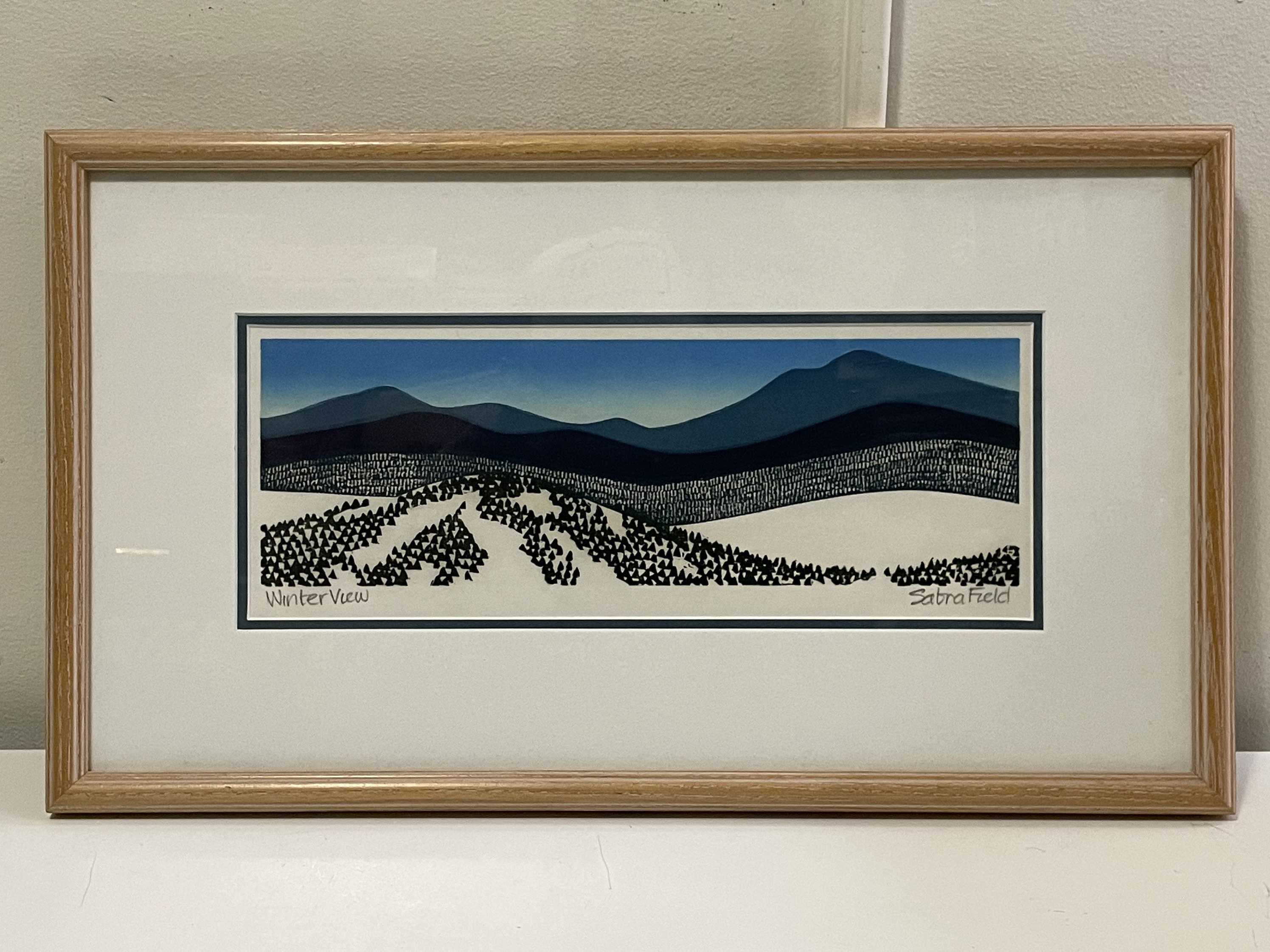 Sabra Field “winter View” Signed & Framed Print; Vermont Lanscape