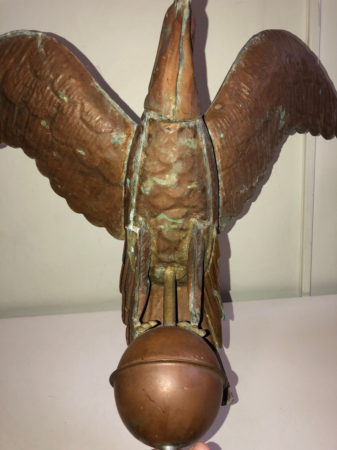 Antique Copper EAGLE Weathervane Topper & Globe 24 Wing Etsy