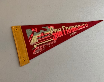 San Francisco Airport Vintage Souvenir Felt Mini Pennant - 9” x 4” SFO