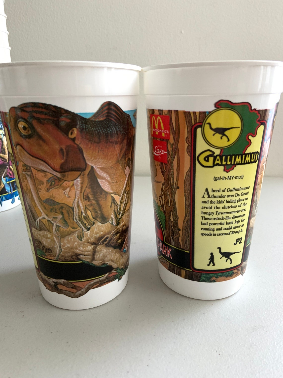 Lot of 10 McDonalds Jurassic Park Promotional Plastic Cups Etsy