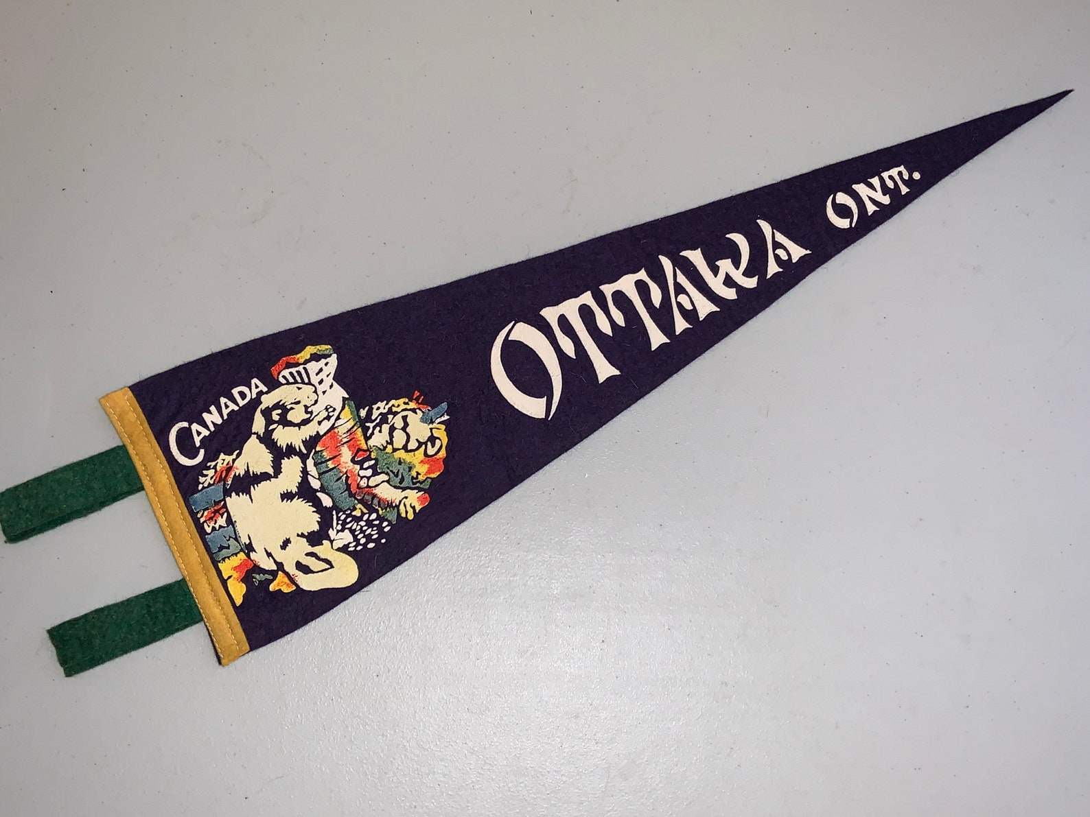 Ottawa Canada Souvenir Vintage Felt Pennant 22 X 6.25 Beaver Etsy